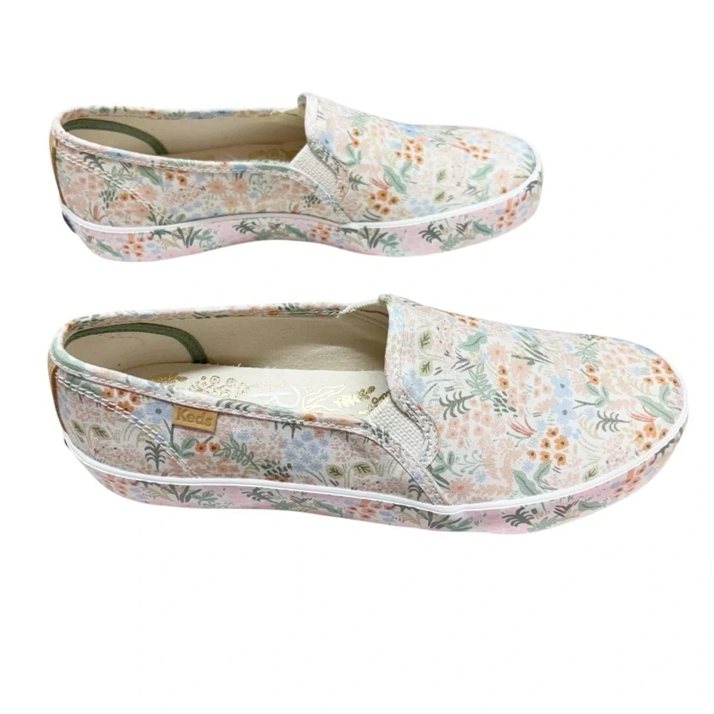 NWOT Keds x Rifle Paper Co Double Decker Meadow Sneakers Floral Casual Slip On 8 - Picture 4 of 12